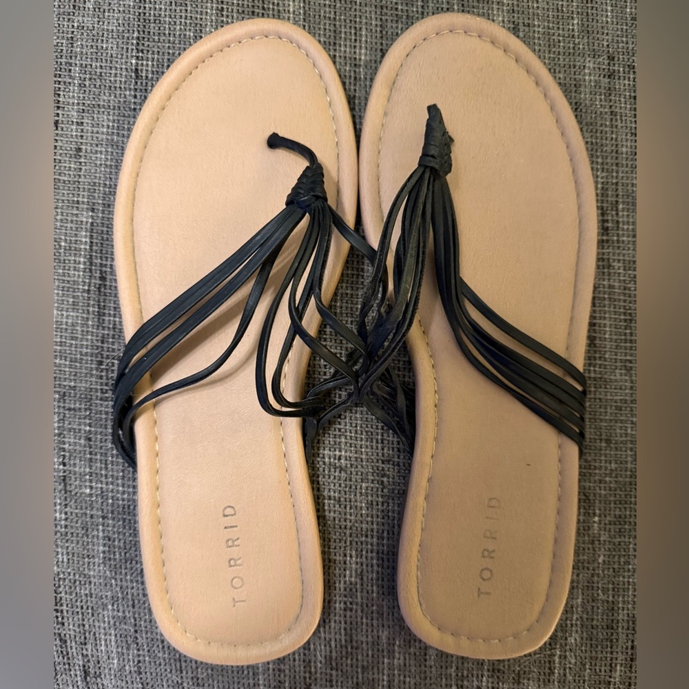 Torrid Black and Tan Minimalist Sandals